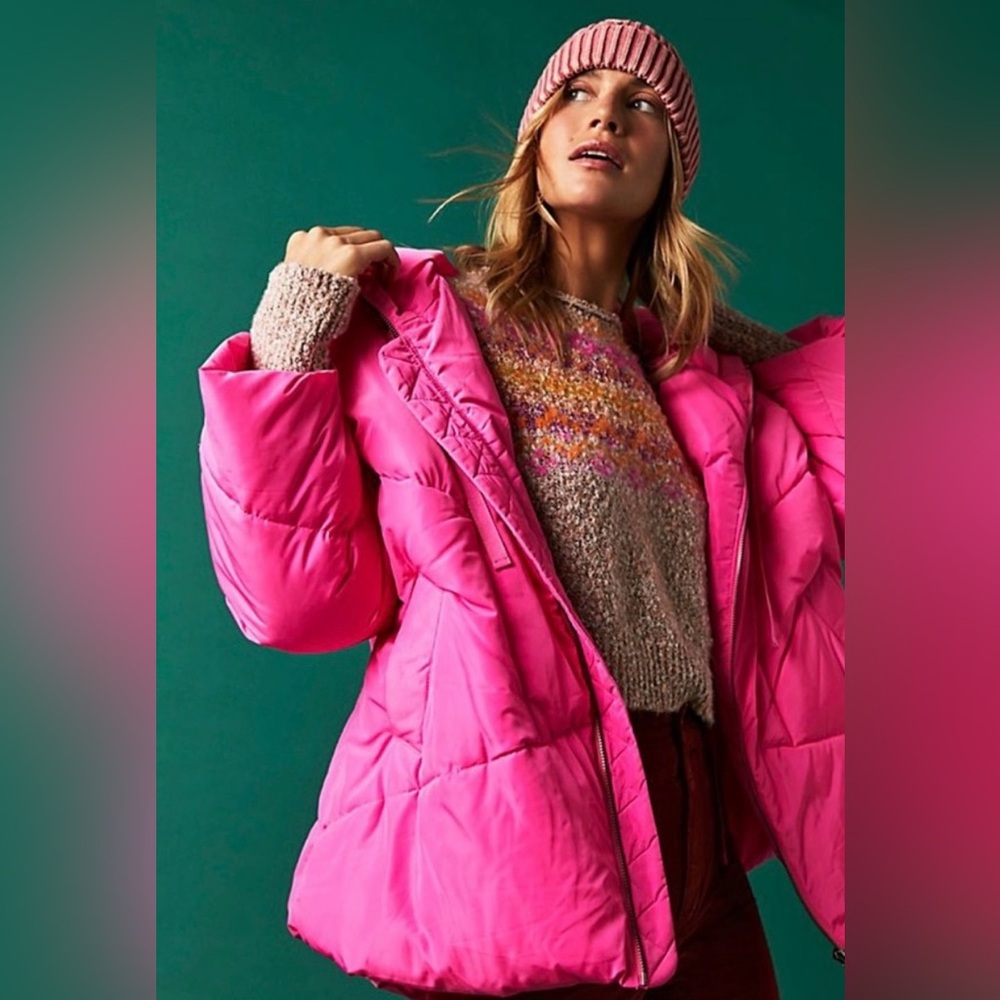 Free People Trapeze Haley Puffer Jacket Green Medium NWT - Picture 6 of 16